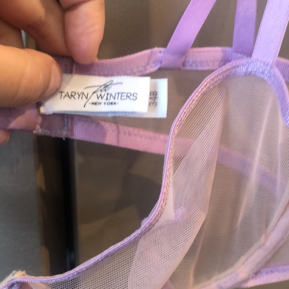 Taryn Winters Plum Blush Kelani Sheer Demi Bra 34B - Picture 4 of 7